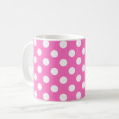 Mug Pois blancs sur rose (Devant gauche)