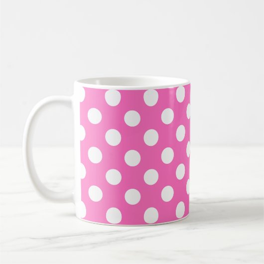 Mug Pois blancs sur rose (Gauche)