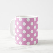 Mug Pois blancs sur rose pâle (Devant gauche)