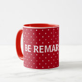Mug pois blancs sur rouge avec citation (Devant gauche)