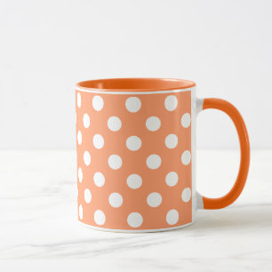 Mug Pois blancs sur Tangerine Orange