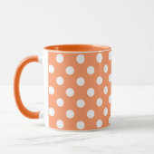 Mug Pois blancs sur Tangerine Orange (Gauche)