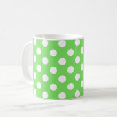 Mug Pois blancs sur vert pomme (Devant gauche)