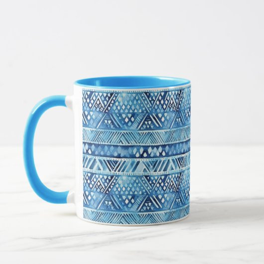 Mug Pois bleu bleu bleu Tribal (Gauche)