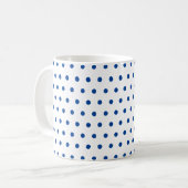Mug Pois Bleus de la Marine classique en blanc (Devant gauche)