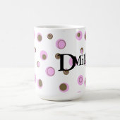 Mug Pois Brown roses Monogrammes (Centre)