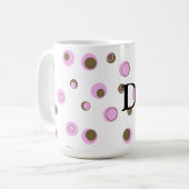 Mug Pois Brown roses Monogrammes (Devant gauche)