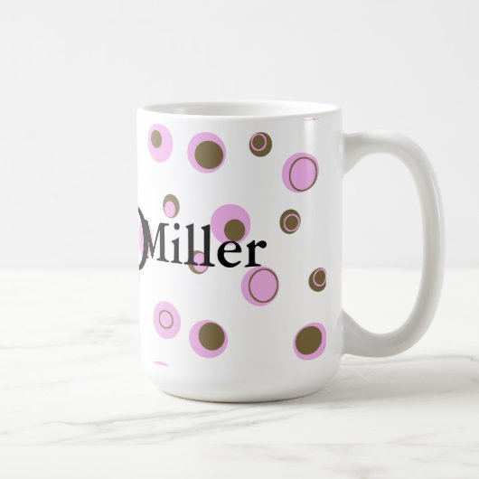 Mug Pois Brown roses Monogrammes (Droite)