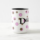 Mug Pois Brown roses Monogrammes (Centre)