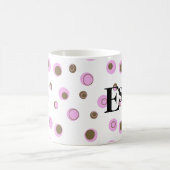 Mug Pois Brown roses Monogrammes (Centre)