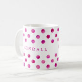 Mug Pois d'aquarelle rose personnalisée (Devant gauche)