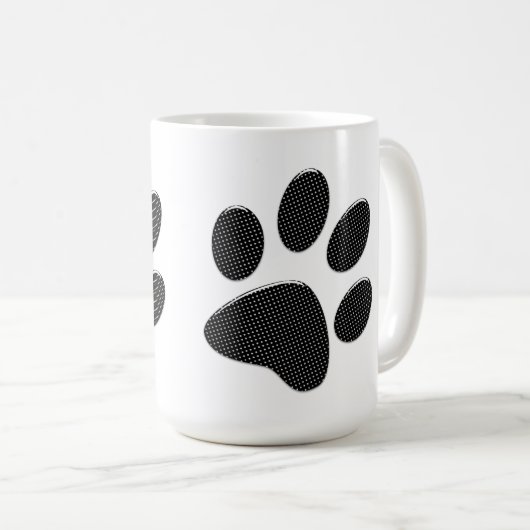 Mug Pois de pattes noir et blanc (Devant droit)