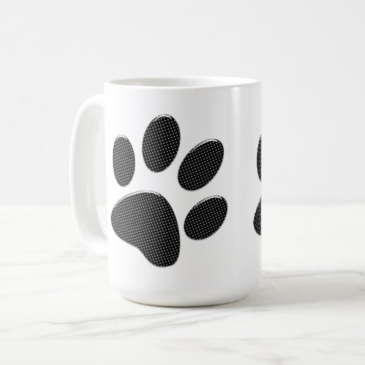 Mug Pois de pattes noir et blanc (Devant gauche)