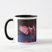 Mug Pois de rose (Ajaia ajaja) avec Cormorant (Gauche)
