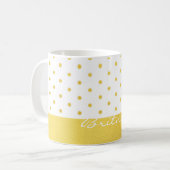 Mug Pois d'or et monogramme - coutume (Devant gauche)