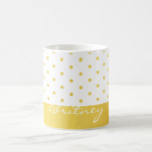 Mug Pois d'or et monogramme - coutume
