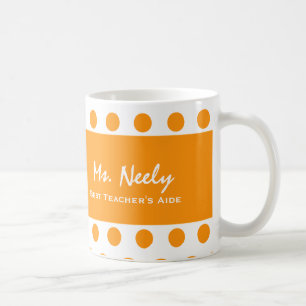 Mug Pois d'orange de l'AIDE du meilleur PROFESSEUR