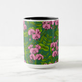 Mug Pois doux et bourdons, vert et rose (Centre)
