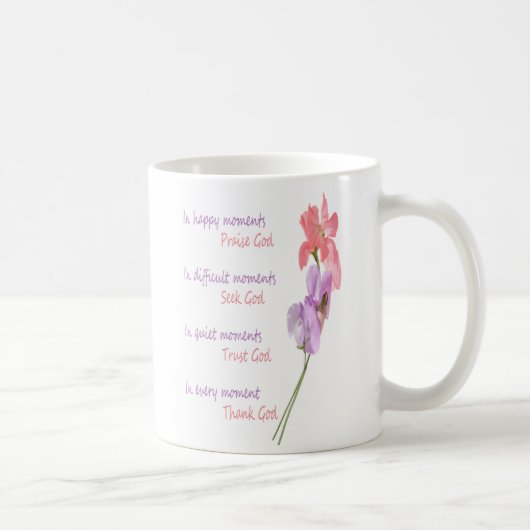 Mug Pois doux Floral Inspiration Chercher Dieu (Droite)