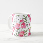 Mug Pois doux : Texture Florale d'été. (Devant gauche)
