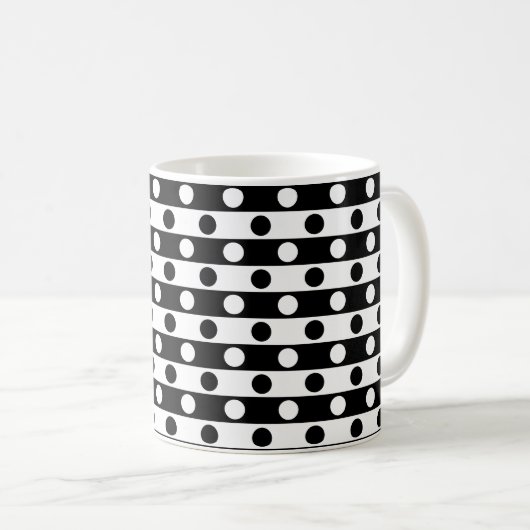 Mug Pois et rayures Motif - tons noir et blanc (Devant droit)