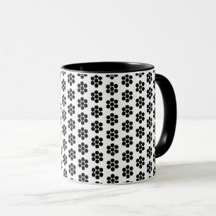 Mug Pois floraux blancs jaunes simples