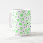 Mug Pois gris crème de la menthe géométrique (Devant gauche)