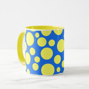Mug Pois jaunes sur fond bleu ciel