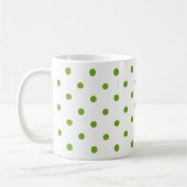 Mug Pois moderne de vert de chaux avec le monogramme (Gauche)