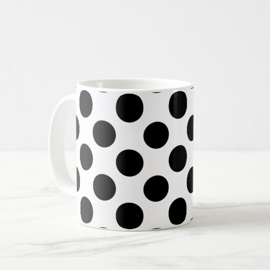 Mug Pois, Motif Polka Dot, noir et blanc (Devant gauche)