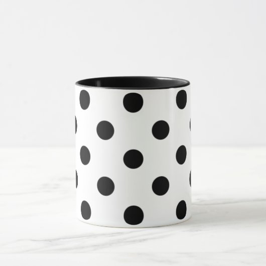 Mug pois noir blanc rétro (Centre)