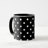 Mug Pois noir et blanc (Devant gauche)
