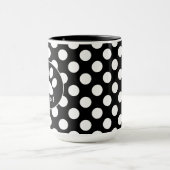 Mug Pois noir et blanc ; Empreinte de patte (Centre)