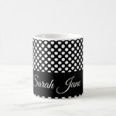 Mug pois noir et blanc monochrome (Centre)