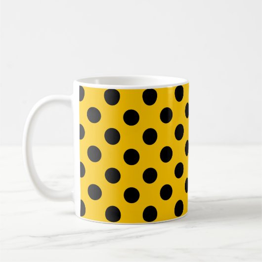 Mug pois noirs en jaune (Gauche)