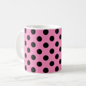 Mug Pois noirs en rose (Devant gauche)