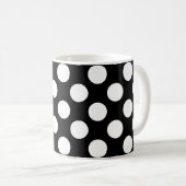 Mug Pois noirs et blancs, Motif Polka (Devant droit)