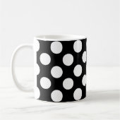Mug Pois noirs et blancs, pointillés, Votre nom (Gauche)