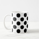 Mug Pois noirs et blancs, pointillés, Votre nom (Gauche)