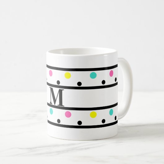 Mug Pois noirs Monogrammes (Devant droit)