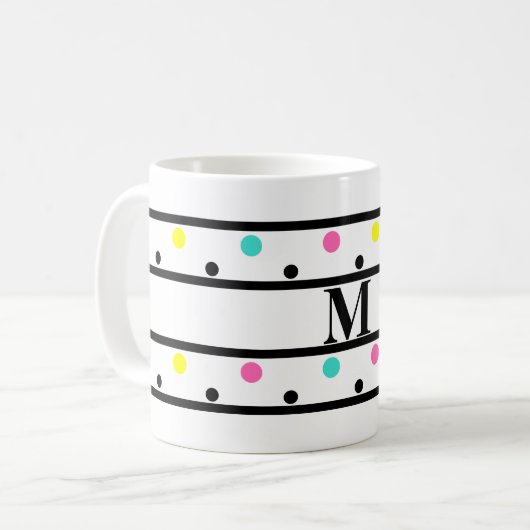 Mug Pois noirs Monogrammes (Devant gauche)
