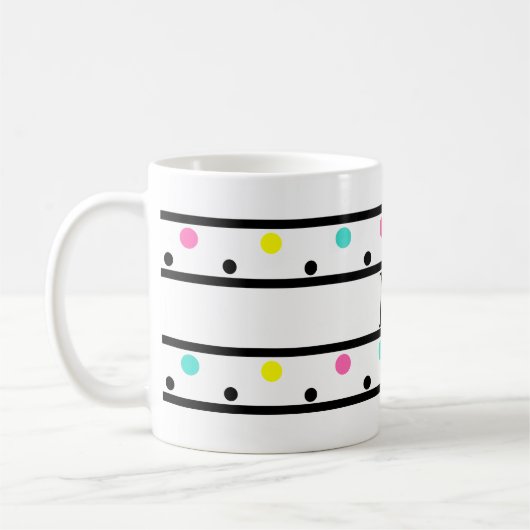 Mug Pois noirs Monogrammes (Gauche)
