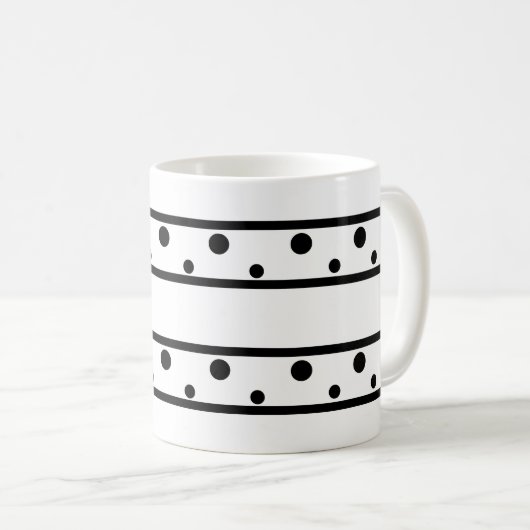 Mug Pois noirs tendance (Devant droit)