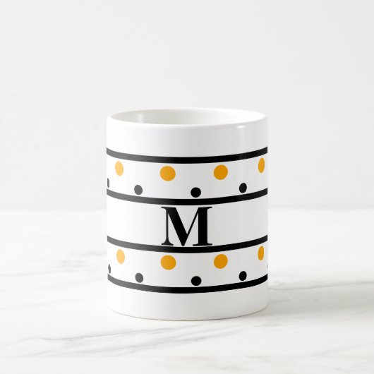 Mug Pois orange noir monogramme (Centre)