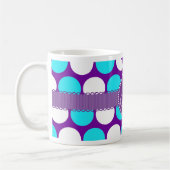 Mug Pois pourpre turquoise d'initiale faite sur (Gauche)