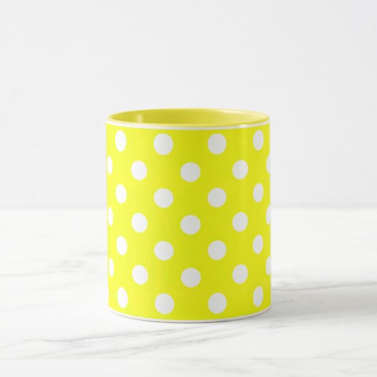 Mug pois rétro jaune (Centre)