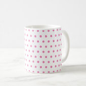 Mug Pois rose mou classique sur blanc (Devant droit)