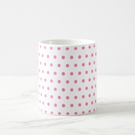 Mug Pois rose mou classique sur blanc (Centre)