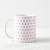 Mug Pois rose mou classique sur blanc (Gauche)