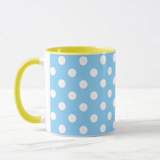 Mug pois rose vif motif (Gauche)